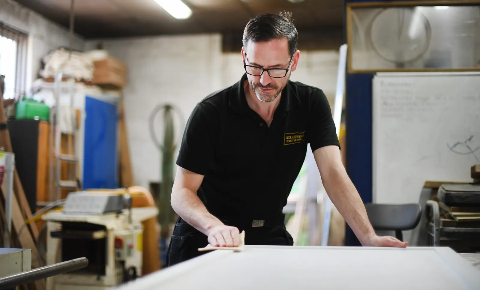 Nick Archibold's fully equipped cabinetmaking workshop in Corsham, Wiltshire